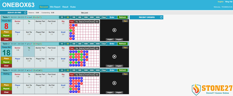 Cách chơi Baccarat Stone27 hướng dẫn chi tiết